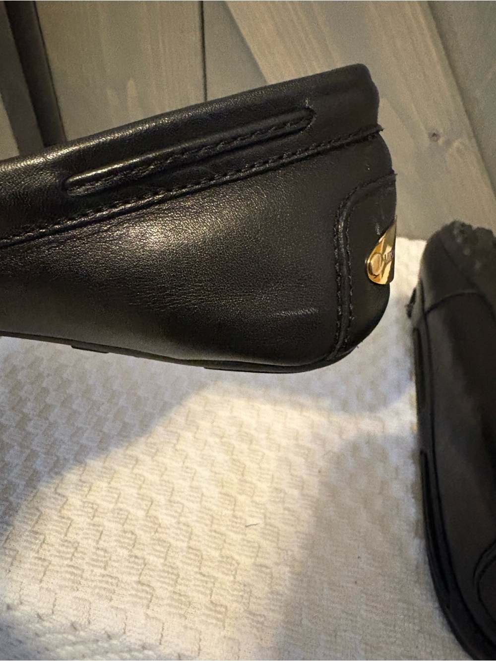 MICHAEL Michael Kors Sutton Black Leather Moccasin Loafers Size 6 - Picture 9 of 13